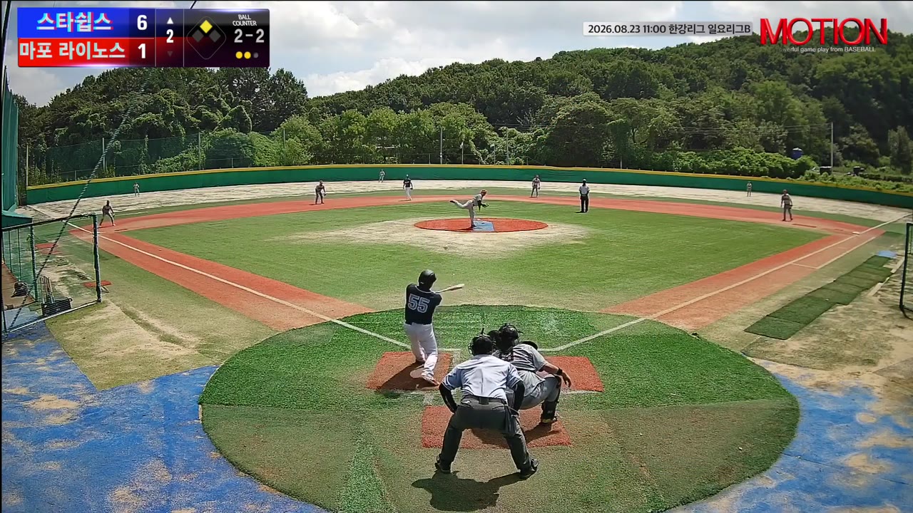 박찬수(55번, 스타쉽스) 2루타 클립 | vs 마포 라이노스 | 8/23 (고촌 야구장)