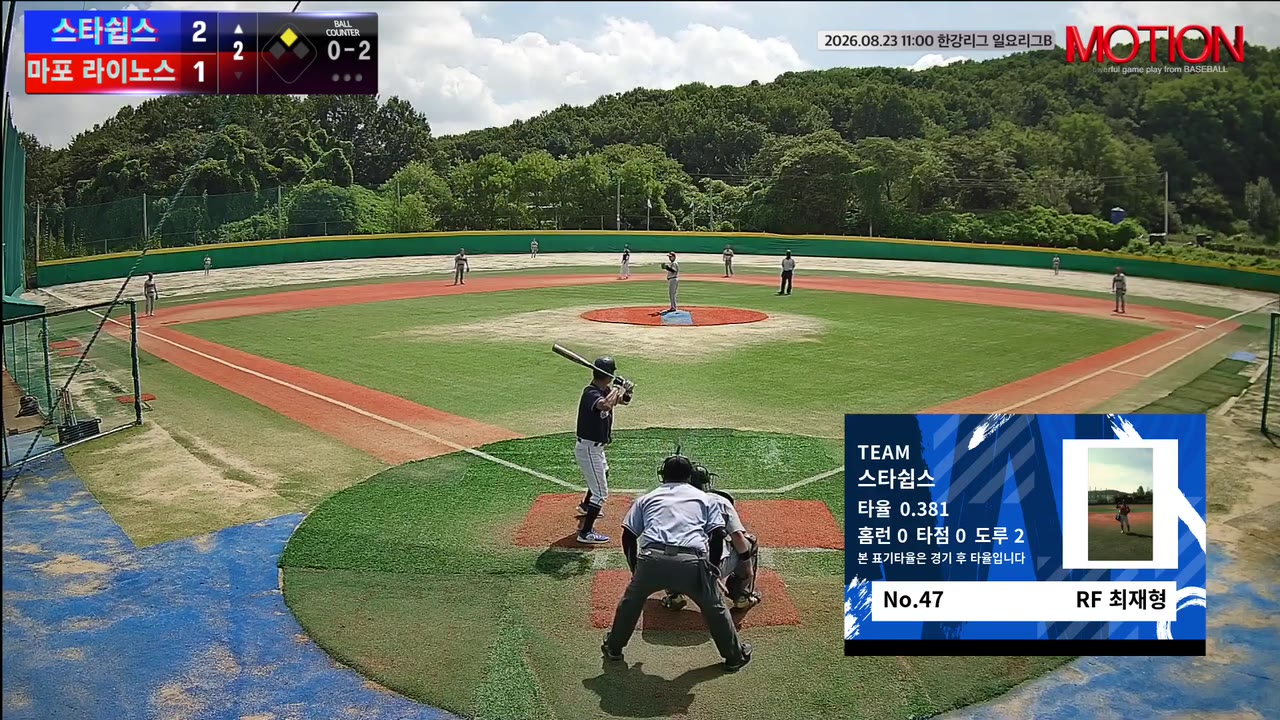 최재형(47번, 스타쉽스) 1루타 클립 | vs 마포 라이노스 | 8/23 (고촌 야구장)