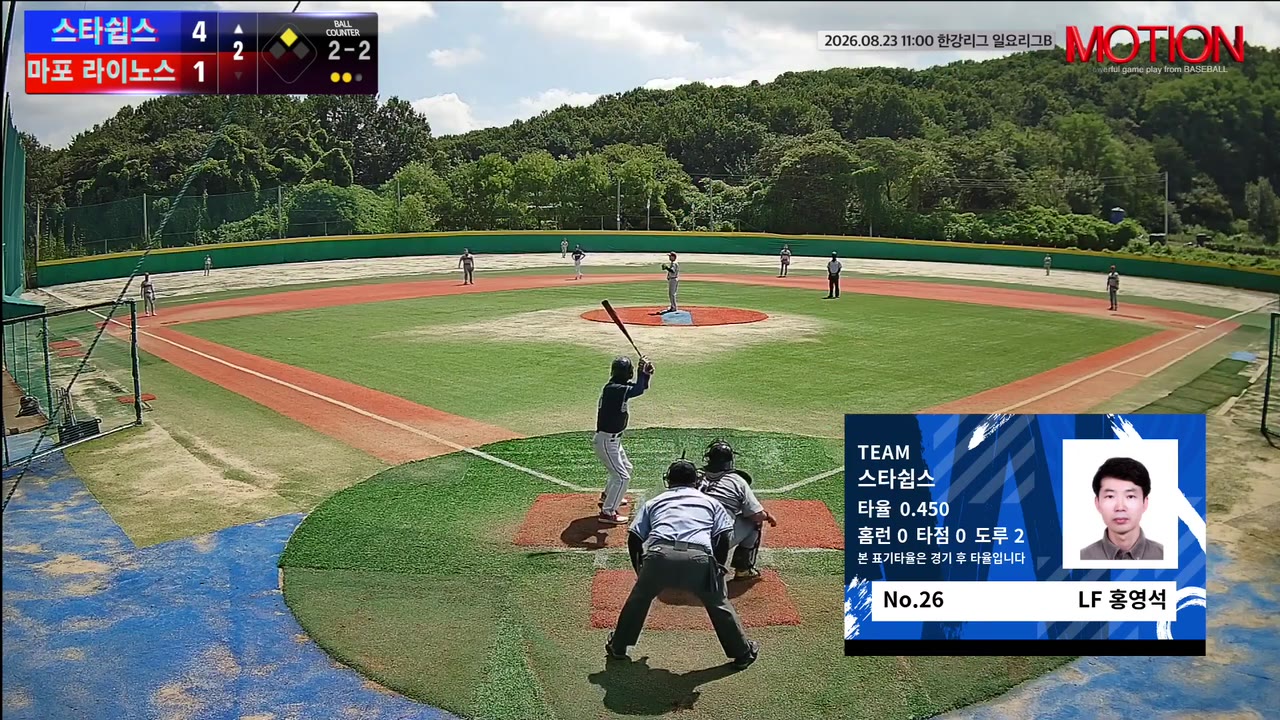 홍영석(26번, 스타쉽스) 1루타 클립 | vs 마포 라이노스 | 8/23 (고촌 야구장)