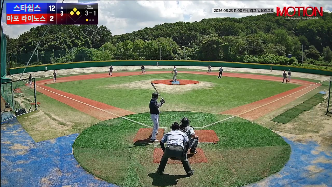 김민재(3번, 스타쉽스) 볼넷 클립 | vs 마포 라이노스 | 8/23 (고촌 야구장)