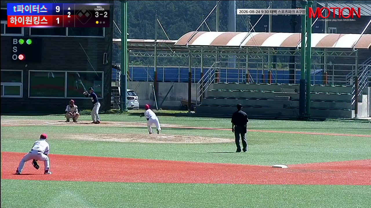 강기호(43번, 파이터스) 사구 클립 | vs 하이원킹스 | 8/24 (태백 스포츠파크 A구장)