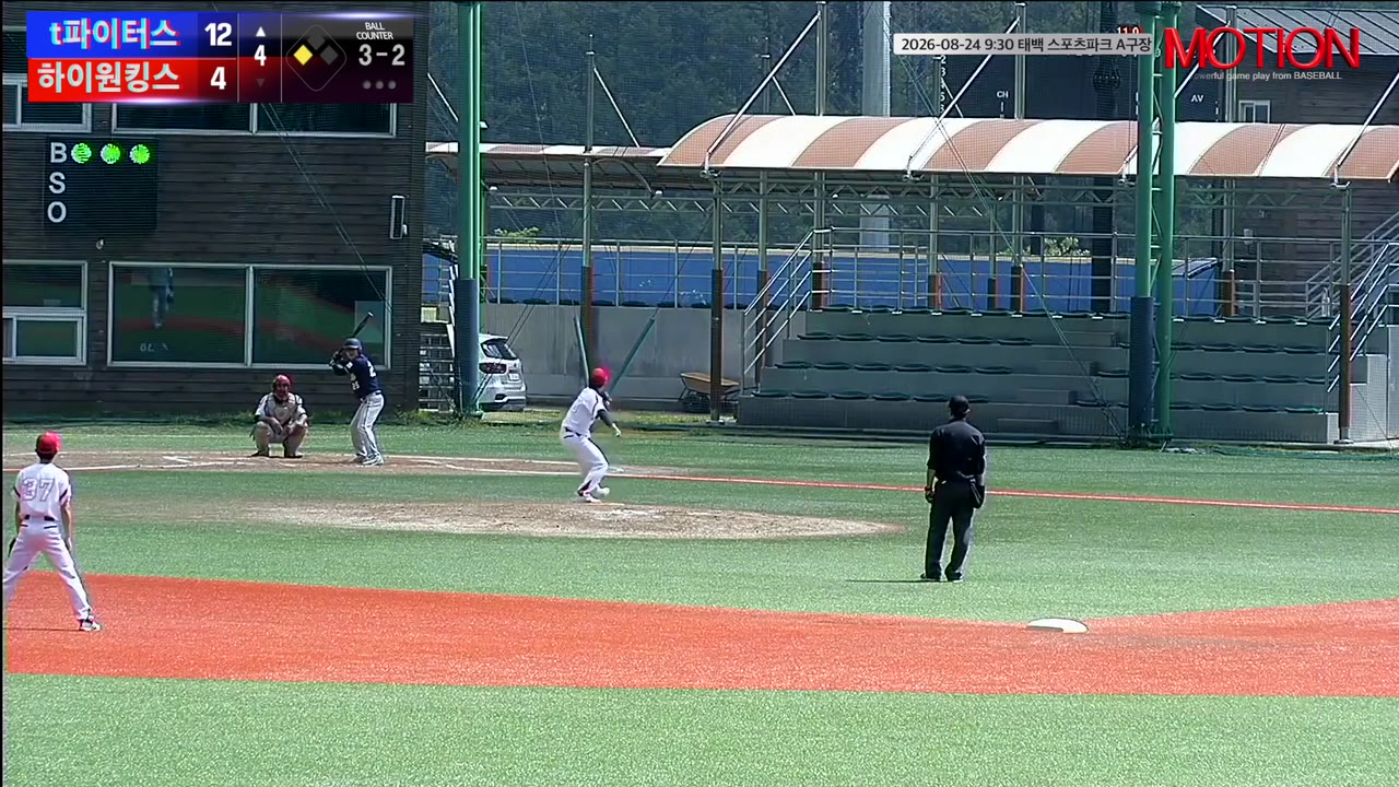 이정오(25번, 파이터스) 볼넷 클립 | vs 하이원킹스 | 8/24 (태백 스포츠파크 A구장)