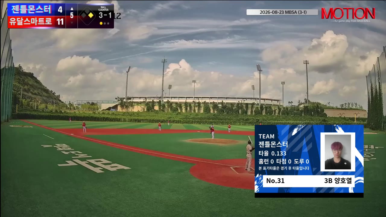 양호열(31번, 젠틀몬스터) 사구 클립 | vs 유달스마트로 | 8/23 (신축구장)