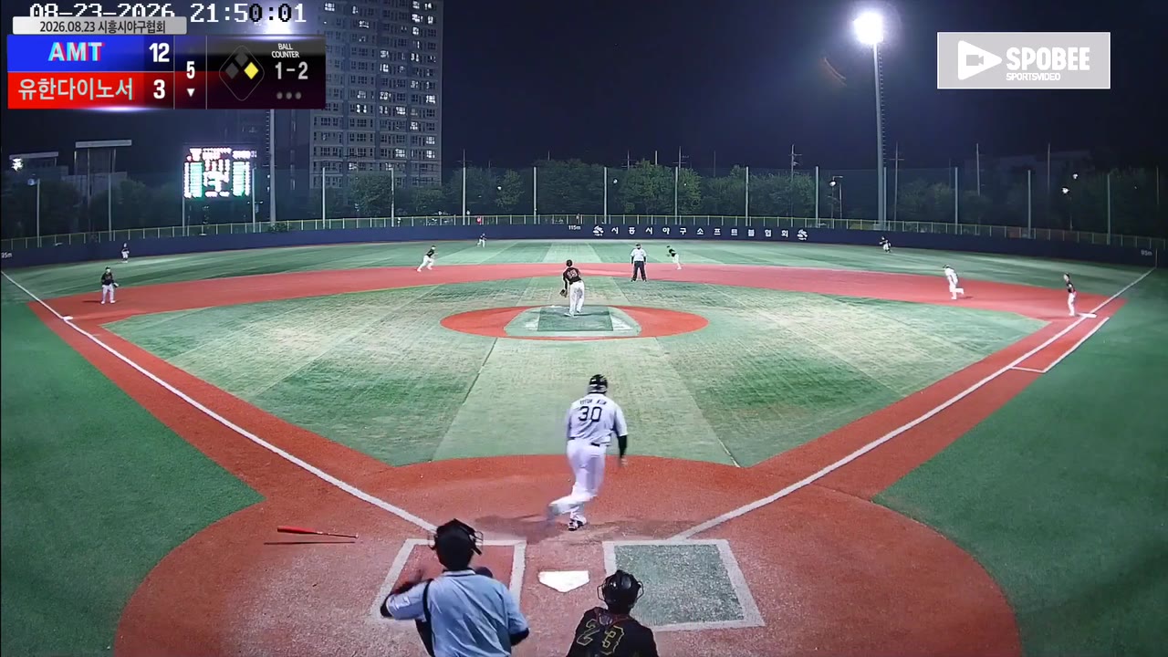 이현민(30번, 유한다이노서) 1루타 클립 | vs AMT | 8/23 (소망야구장)