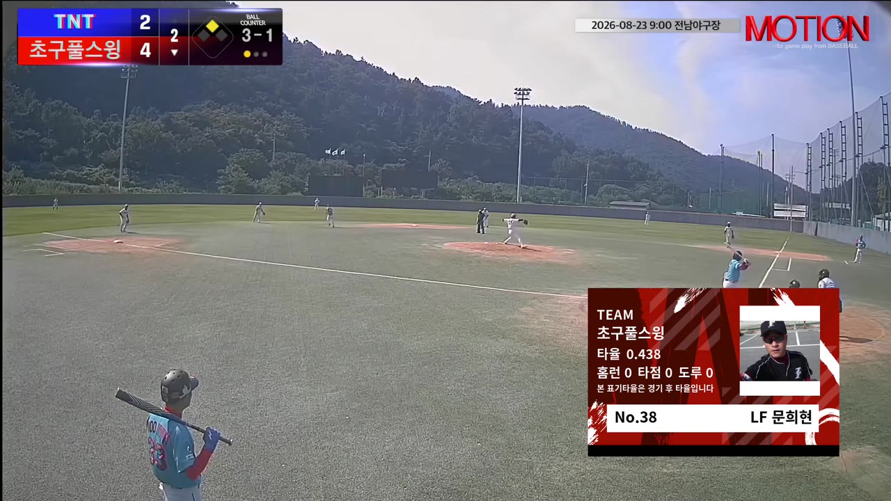 문희현(38번, 초구풀스윙) 볼넷 클립 | vs TNT | 8/23 (전남야구장)