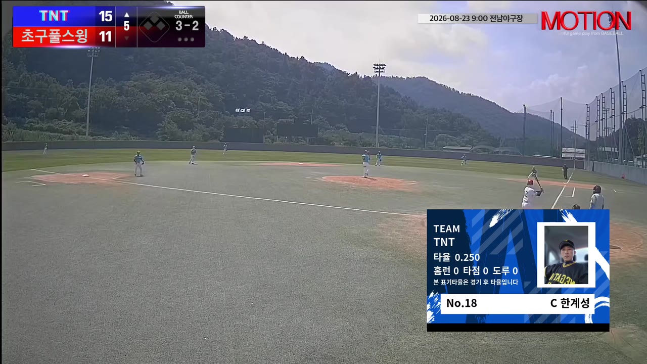 한계성(18번, TNT) 볼넷 클립 | vs 초구풀스윙 | 8/23 (전남야구장)