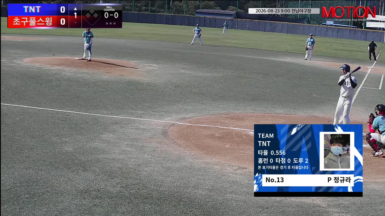 정규라(13번, TNT) 플라이 클립 | vs 초구풀스윙 | 8/23 (전남야구장)