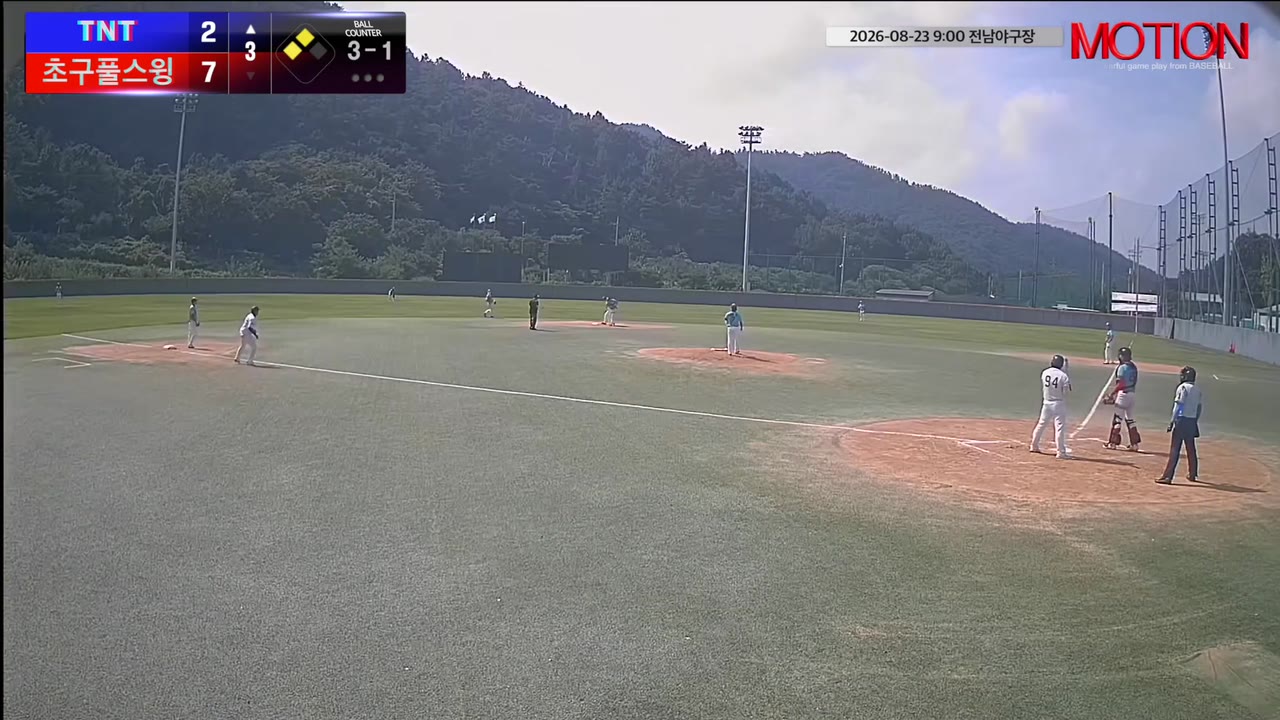 김욱(94번, TNT) 볼넷 클립 | vs 초구풀스윙 | 8/23 (전남야구장)