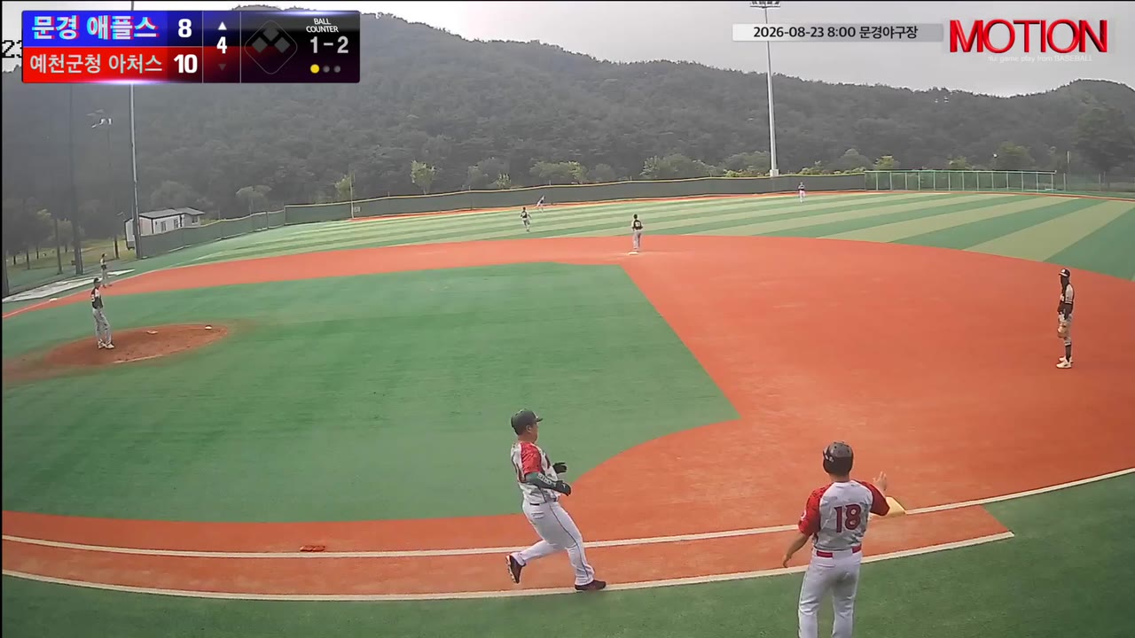 이두희(22번, 문경 애플스) 1루타 클립 | vs 예천군청 아처스 | 8/23 (문경야구장)