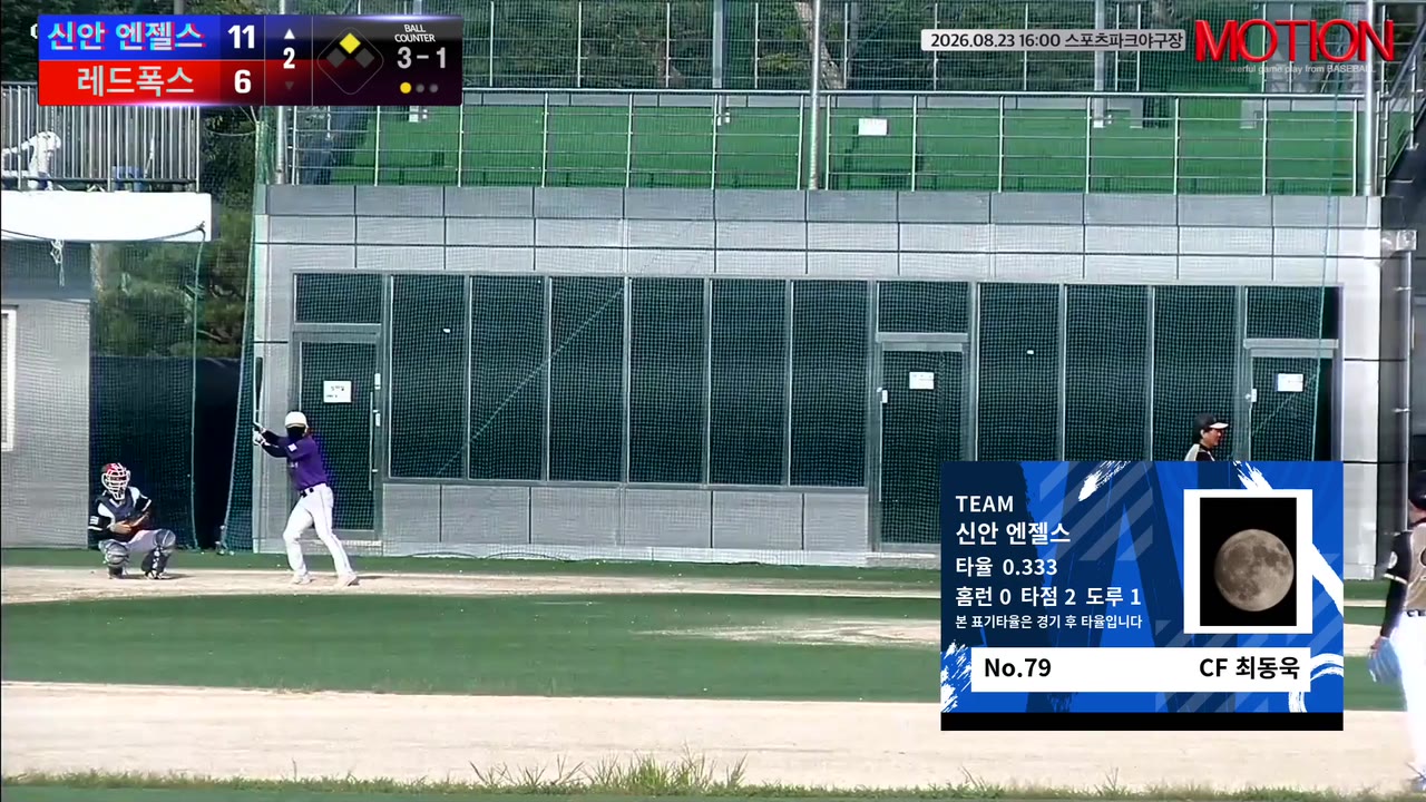 최동욱(79번, 신안 엔젤스) 실책 클립 | vs 레드폭스 | 8/23 (스포츠파크야구장)