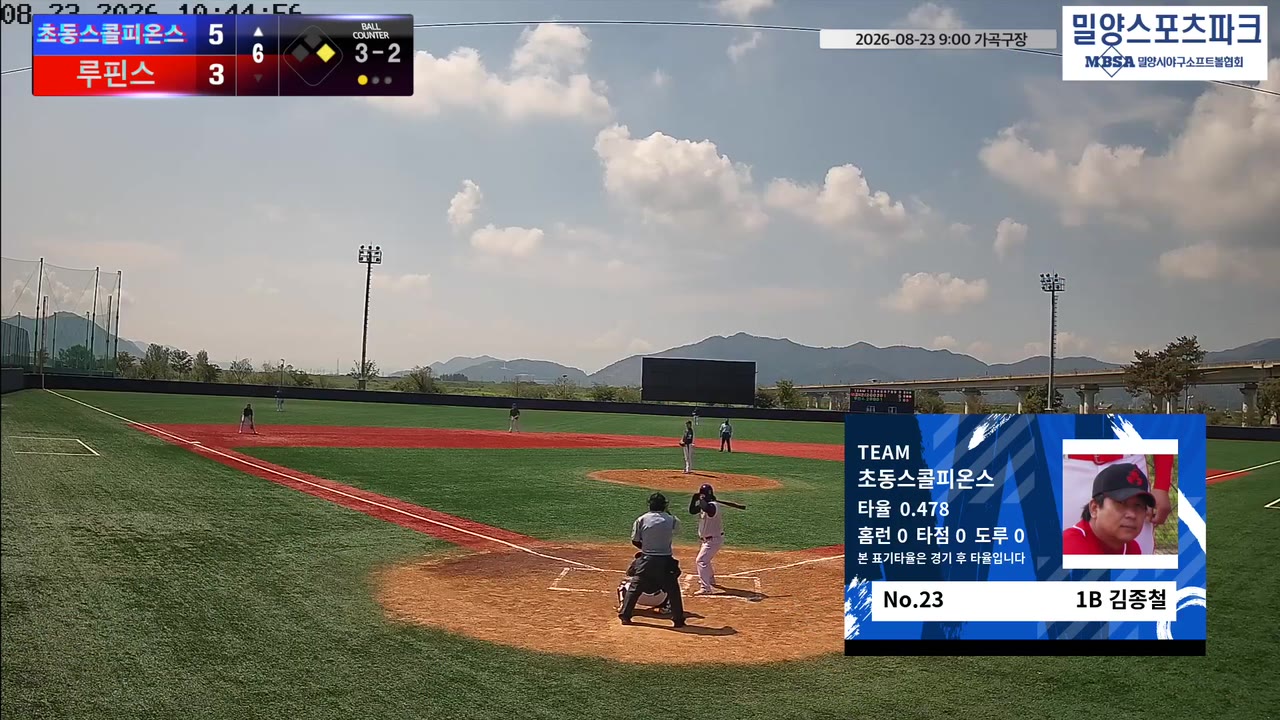 김종철(23번, 초동스콜피온스) 실책 클립 | vs 루핀스 | 8/23 (가곡구장)