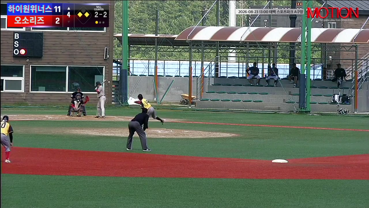 박재홍(9번, 하이원위너스) 사구 클립 | vs 오소리즈 | 8/23 (태백 스포츠파크 A구장)