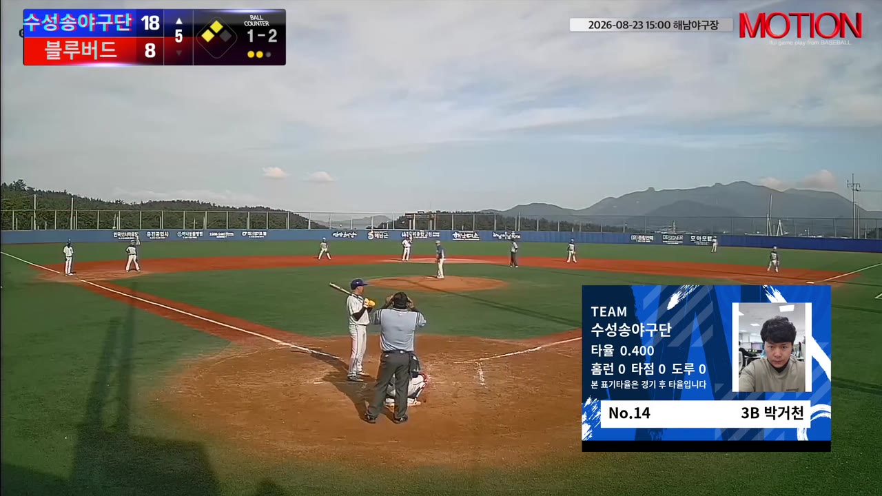 박거천(14번, 수성송야구단) 1루타 클립 | vs 블루버드 | 8/23 (해남야구장)