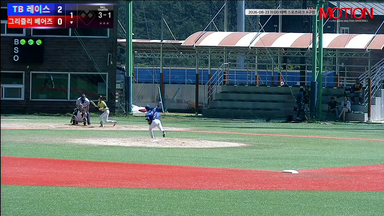김지용(50번, 그리즐리 베어즈) 볼넷 클립 | vs TB 레이스 | 8/23 (태백 스포츠파크 A구장)