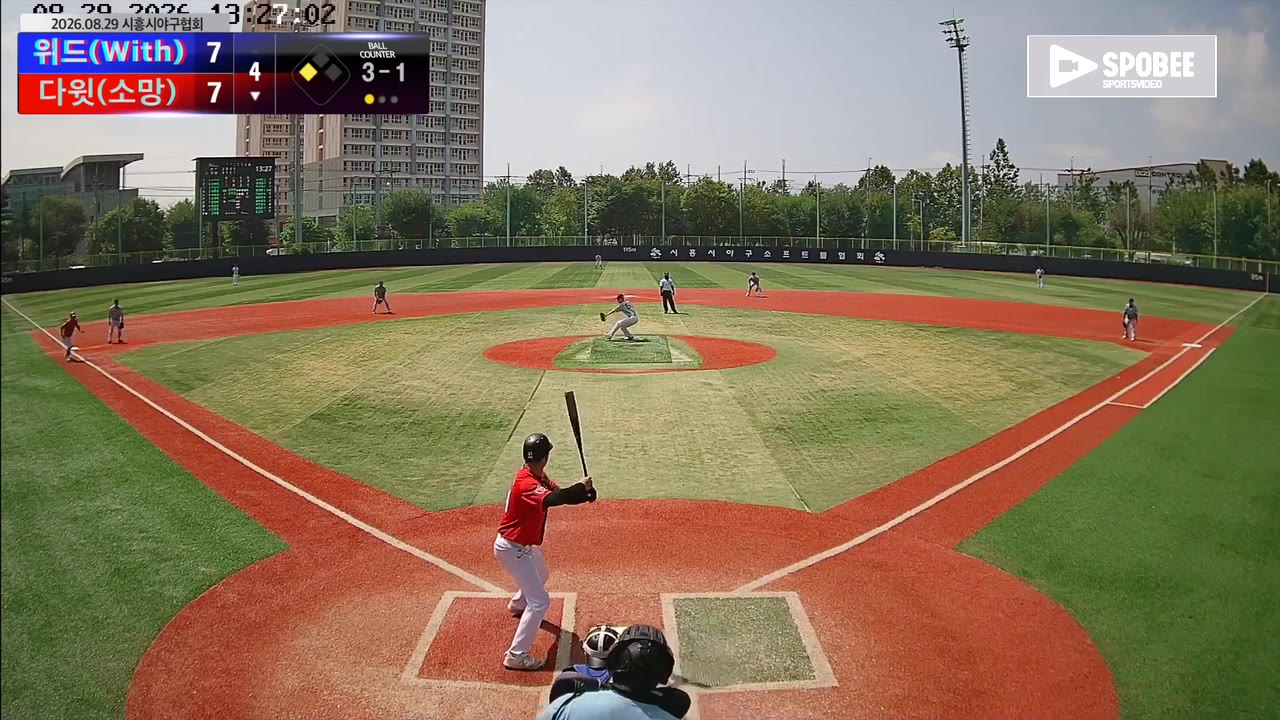 천경호(41번, 다윗(소망)) 볼넷 클립 | vs 위드(With) | 8/29 (소망야구장)