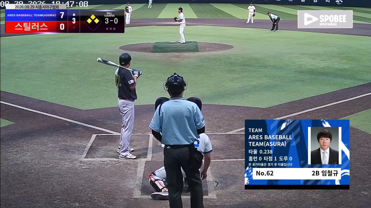 임철규(62번, ARES BASEBALL TEAM(ASURA)) 실책 클립 | vs 스틸러스 | 8/29 (정왕야구장)