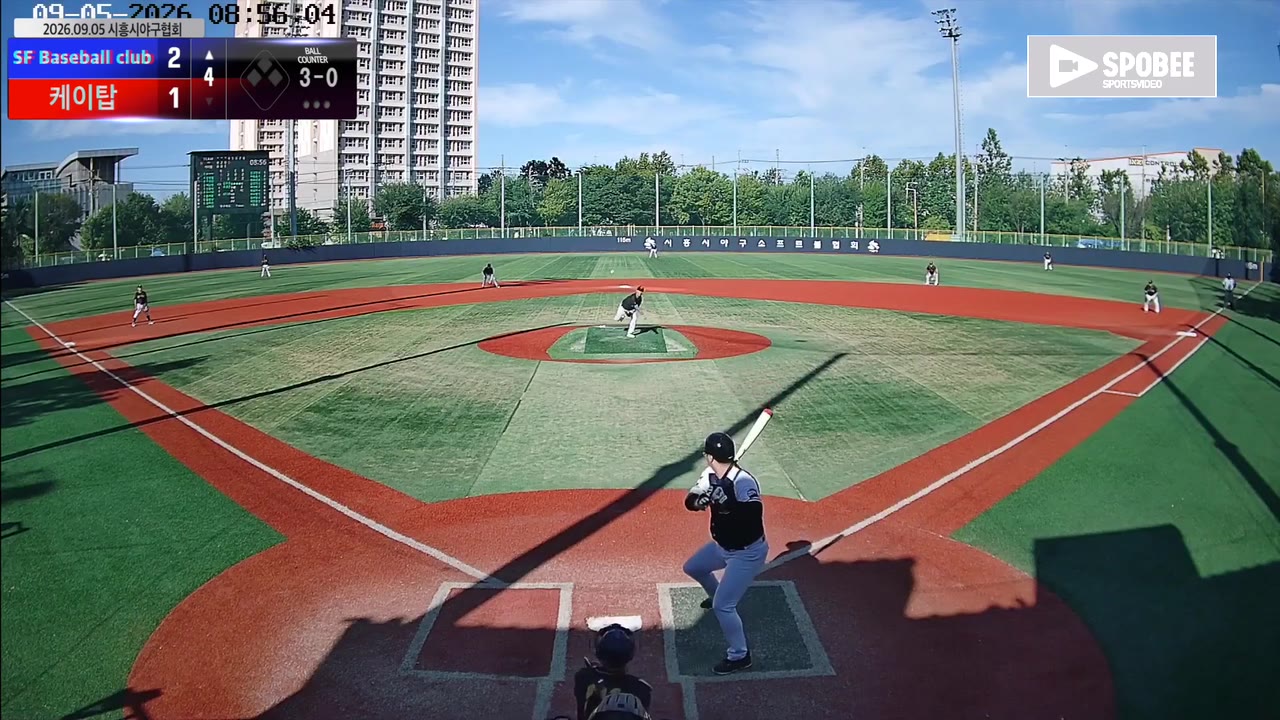 한사무엘(90번, SF Baseball club) 볼넷 클립 | vs 케이탑 | 9/5 (소망야구장)