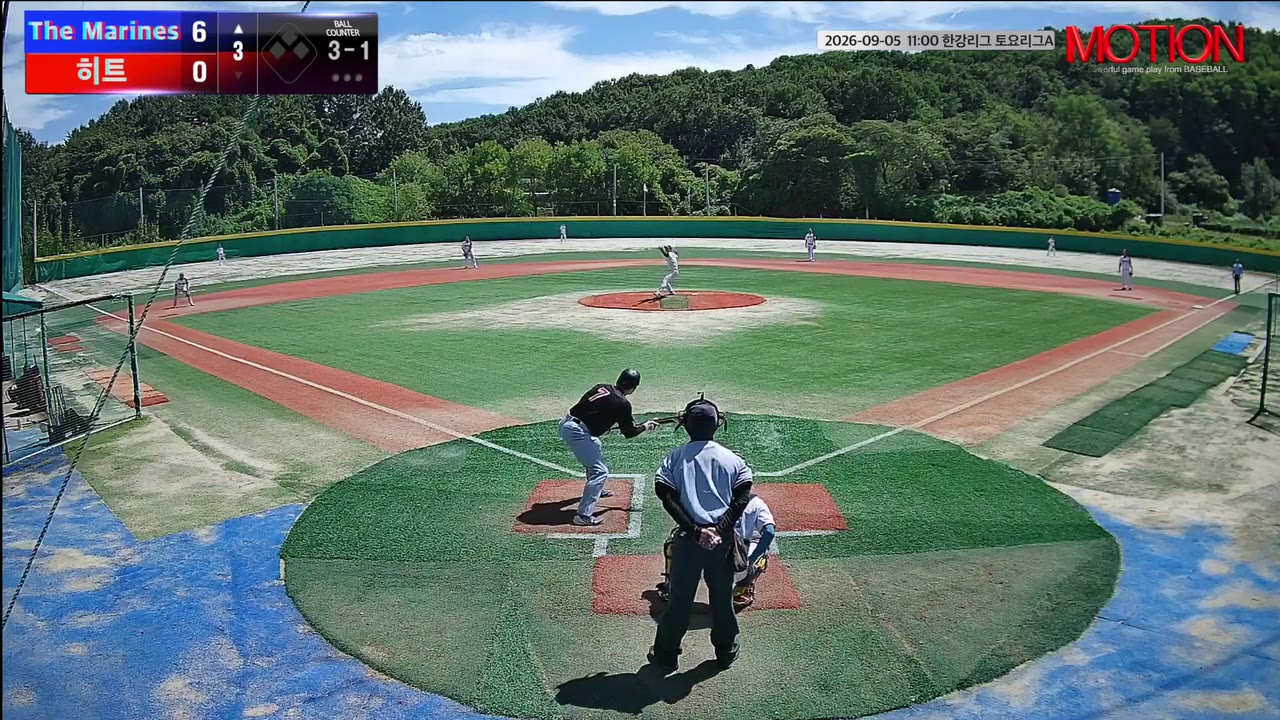 한창진(7번, The Marines) 볼넷 클립 | vs 히트 | 9/5 (고촌 야구장)