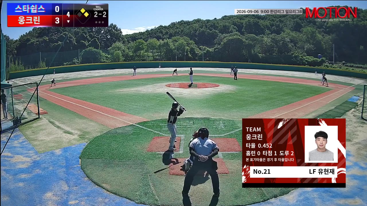 유현재(21번, 웅크린) 홈런 클립 | vs 스타쉽스 | 9/6 (고촌 야구장)