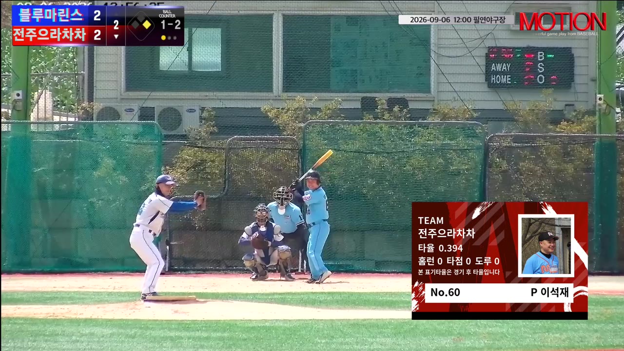 이석재(60번, 전주으라차차) 사구 클립 | vs 블루마린스 | 9/6 (필연야구장)