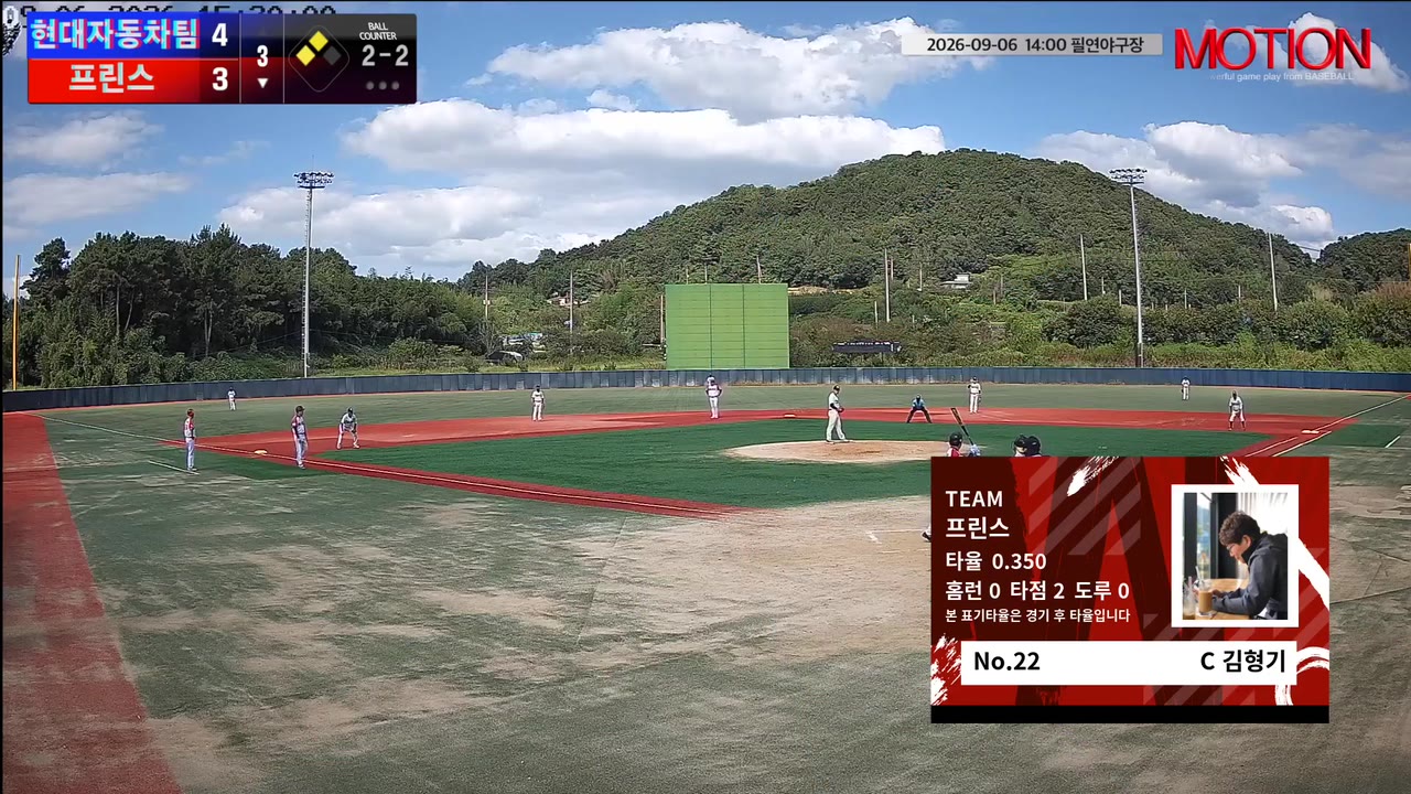 김형기(22번, 프린스) 2루타 클립 | vs 현대자동차팀 | 9/6 (필연야구장)