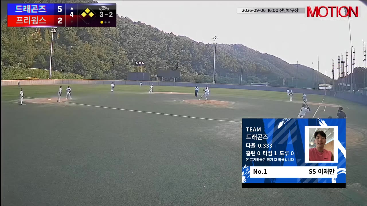 이재만(1번, 드래곤즈) 1루타 클립 | vs 프리윙스 | 9/6 (전남야구장)
