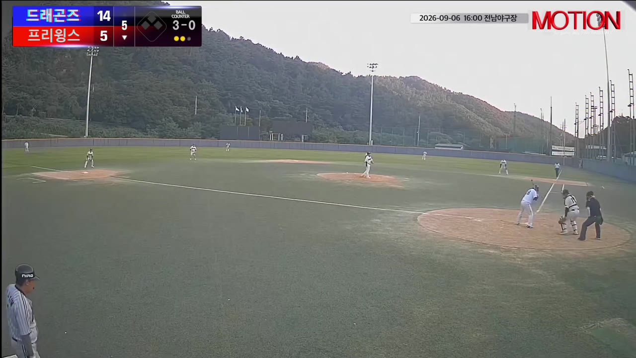 김병국(18번, 프리윙스) 볼넷 클립 | vs 드래곤즈 | 9/6 (전남야구장)