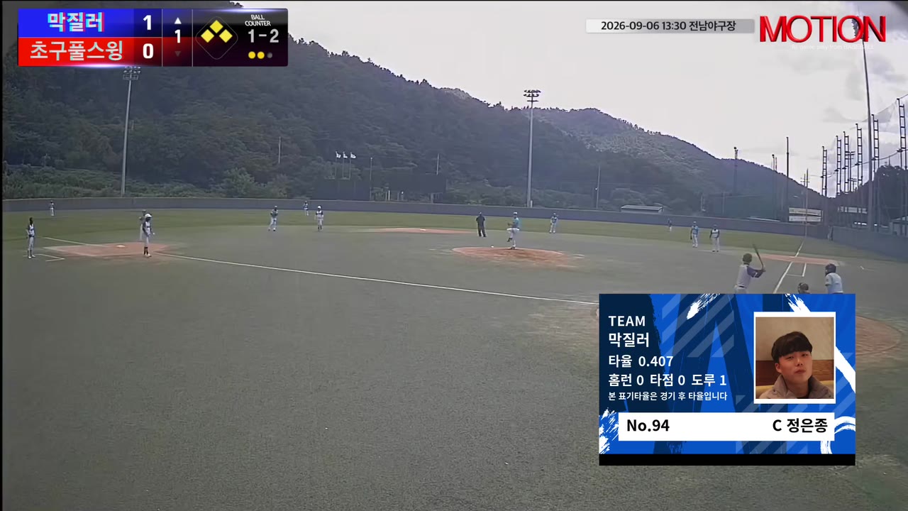 정은종(94번, 막질러) 1루타 클립 | vs 초구풀스윙 | 9/6 (전남야구장)