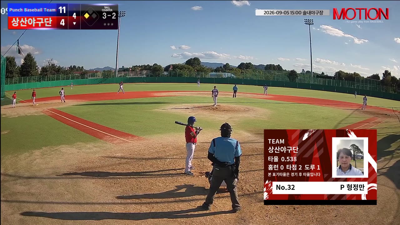 형정만(32번, 상산야구단) 볼넷 클립 | vs Punch Baseball Team | 9/5 (솔내야구장)