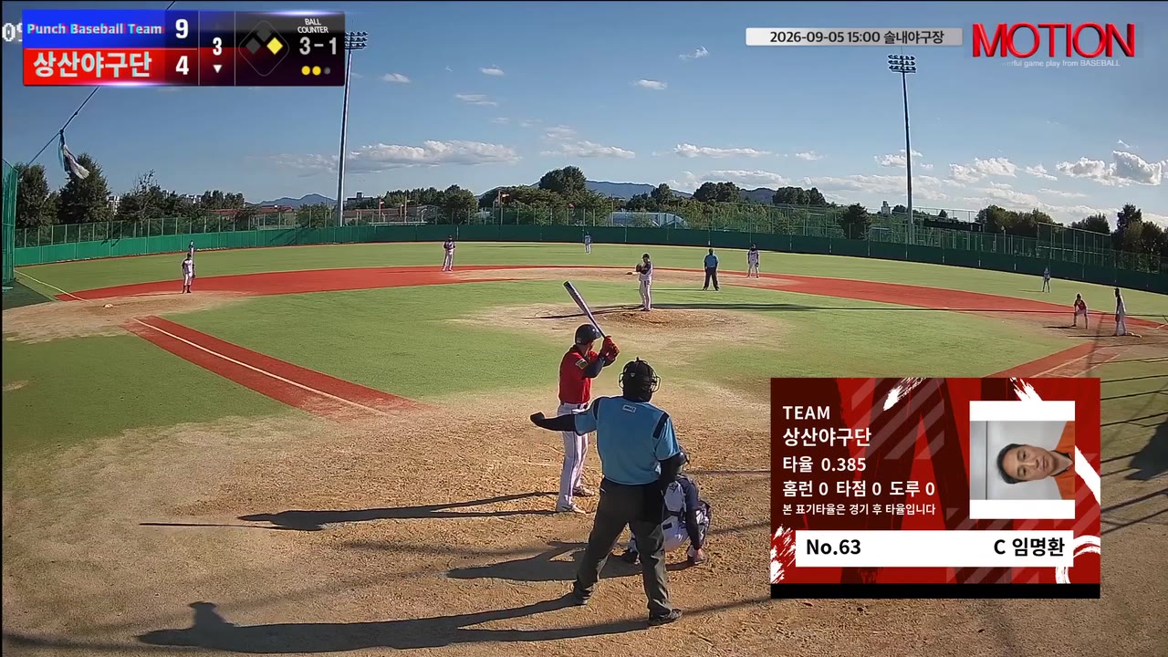 임명환(63번, 상산야구단) 볼넷 클립 | vs Punch Baseball Team | 9/5 (솔내야구장)