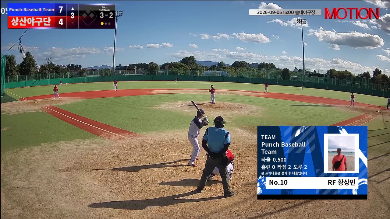 황상민(10번, Punch Baseball Team) 볼넷 클립 | vs 상산야구단 | 9/5 (솔내야구장)