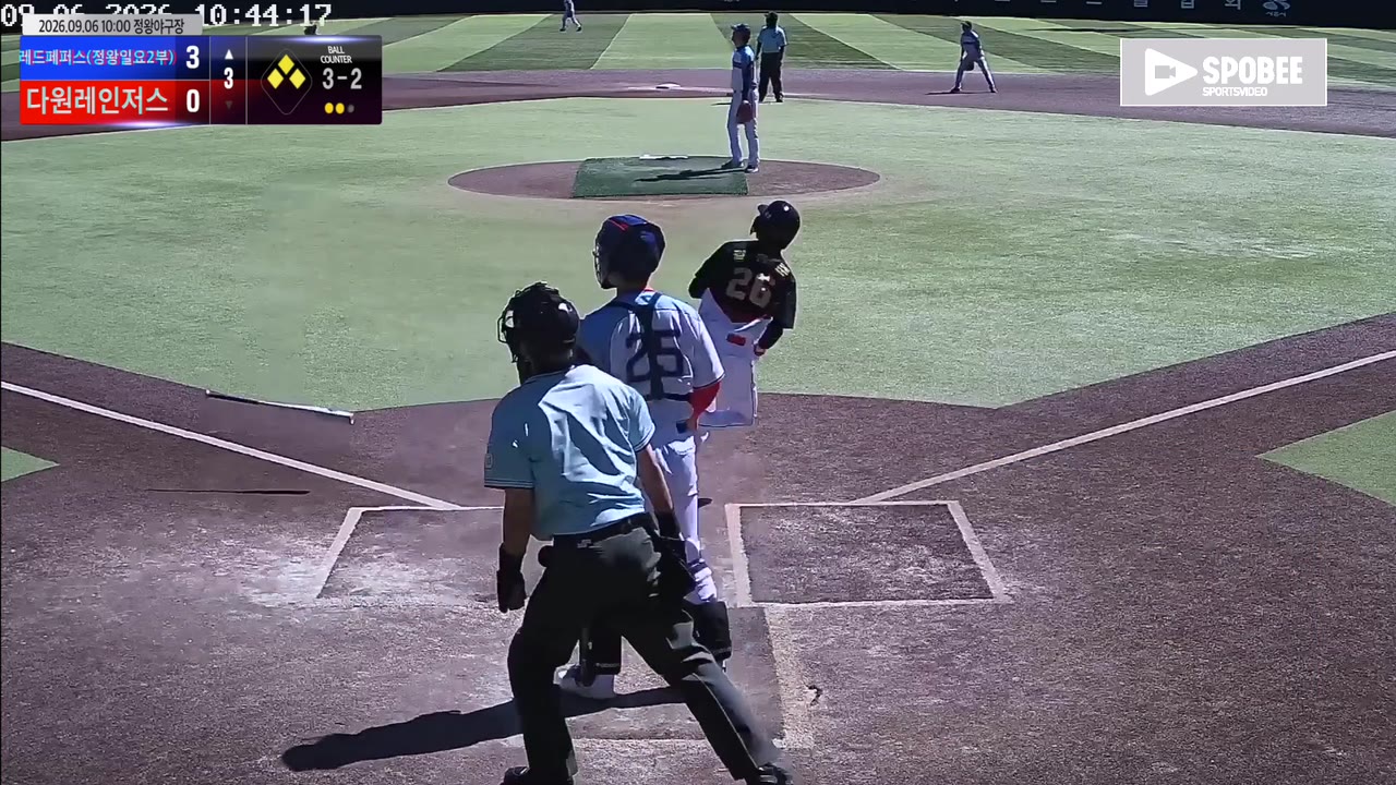 김유준(26번, 레드페퍼스(정왕일요2부)) 2루타 클립 | vs 다원레인저스 | 9/6 (정왕야구장)