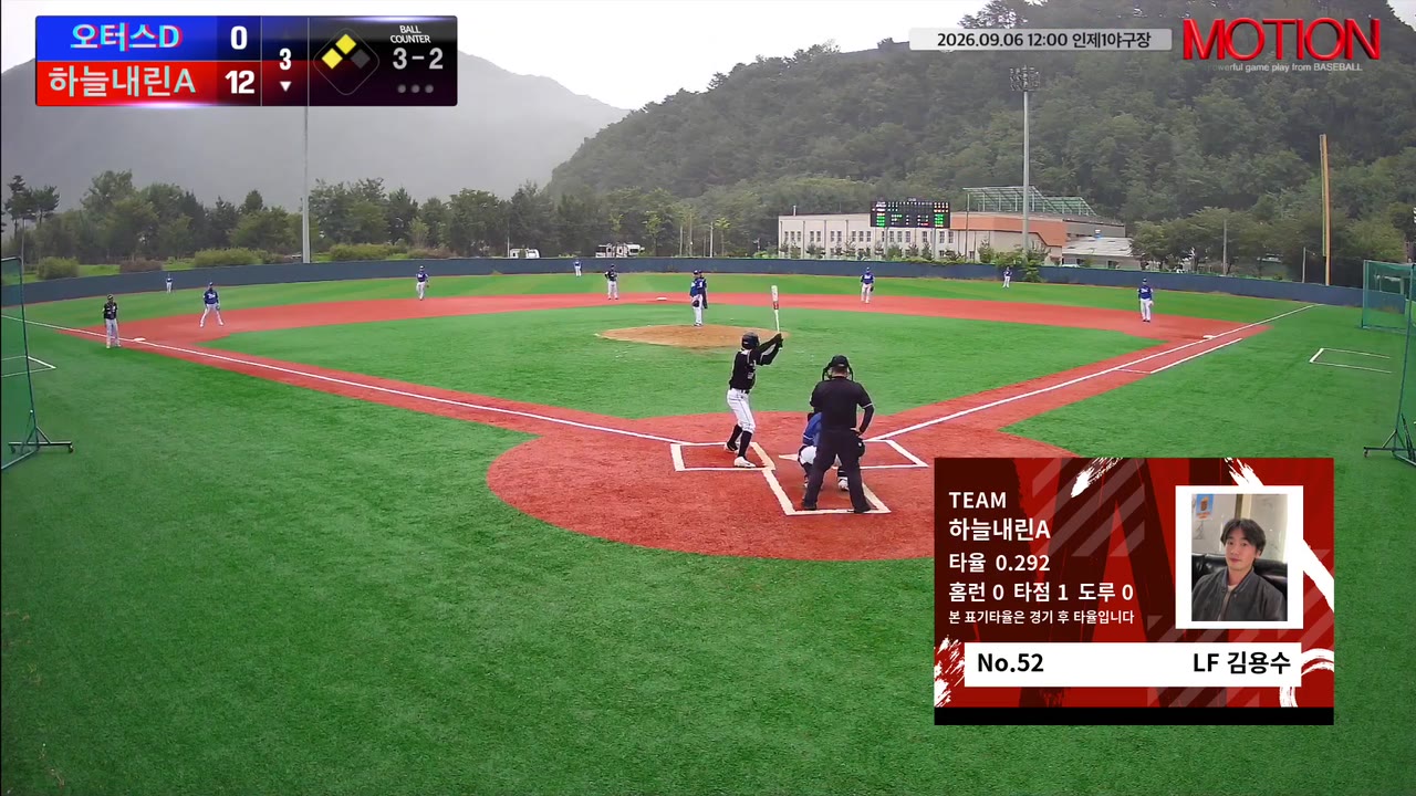 김용수(52번, 하늘내린A) 1루타 클립 | vs 오터스D | 9/6 (인제1야구장)