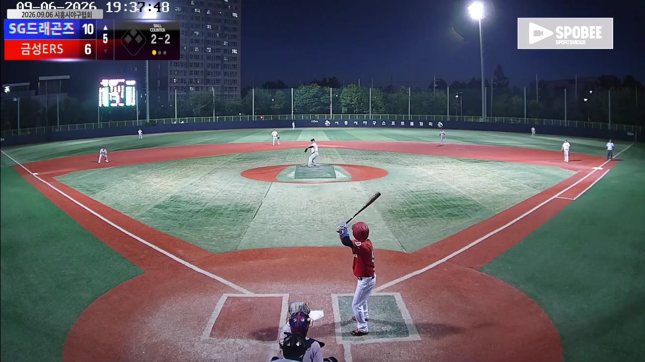 윤장우(91번, SG드래곤즈) 1루타 클립 | vs 금성ERS | 9/6 (소망야구장)