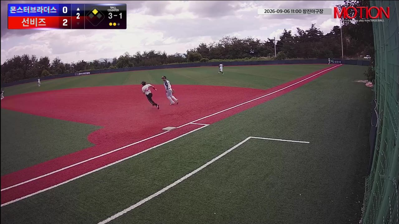 권순보(44번, 몬스터브라더스) 3루타 클립 | vs 선비즈 | 9/6 (창진야구장)