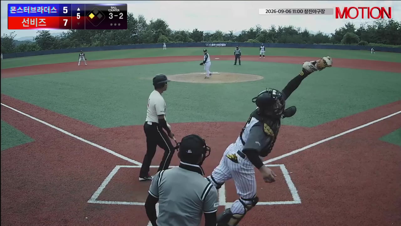 손영규(9번, 몬스터브라더스) 볼넷 클립 | vs 선비즈 | 9/6 (창진야구장)