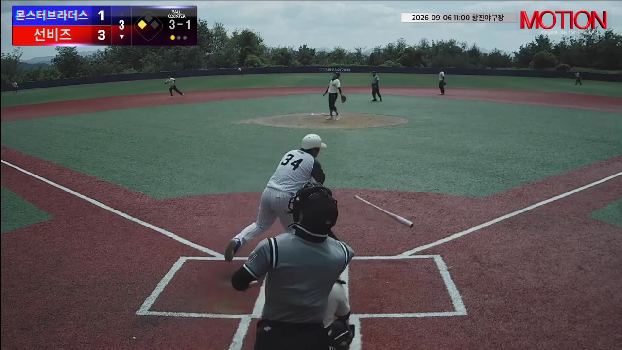 김성훈(34번, 선비즈) 실책 클립 | vs 몬스터브라더스 | 9/6 (창진야구장)