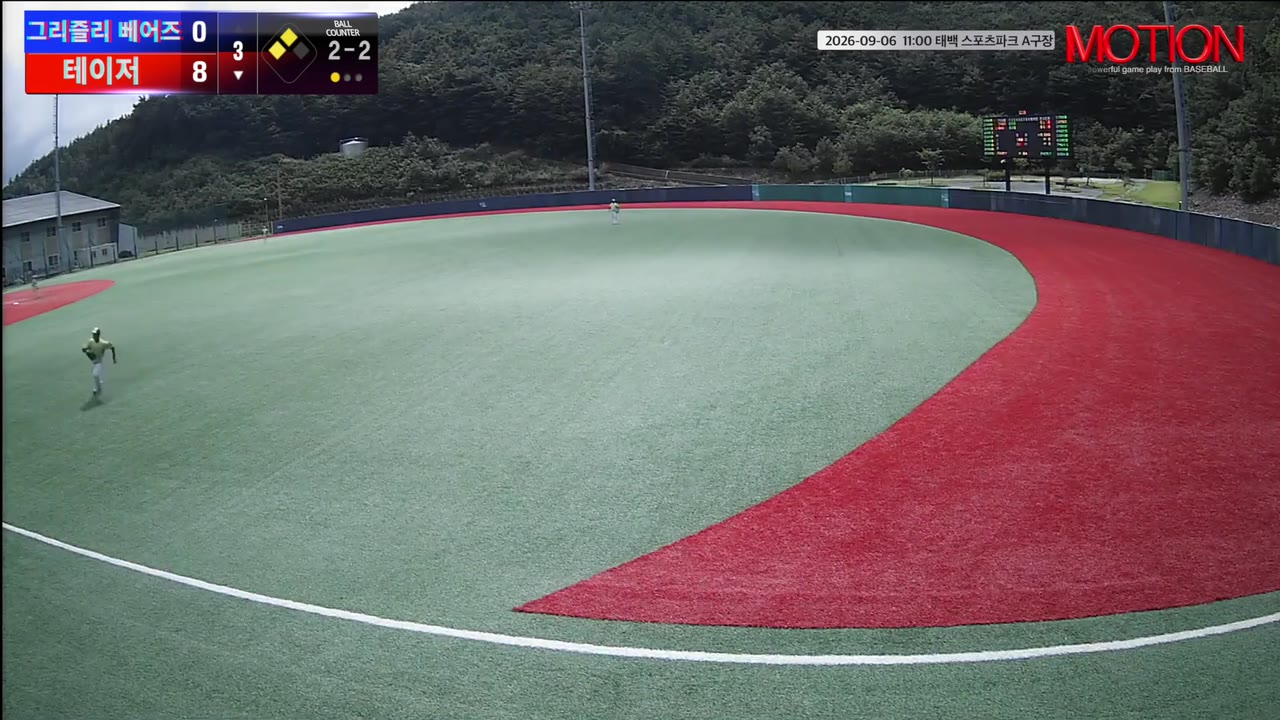 조민철B(52번, 테이저) 2루타 클립 | vs 그리즐리 베어즈 | 9/6 (태백 스포츠파크 A구장)