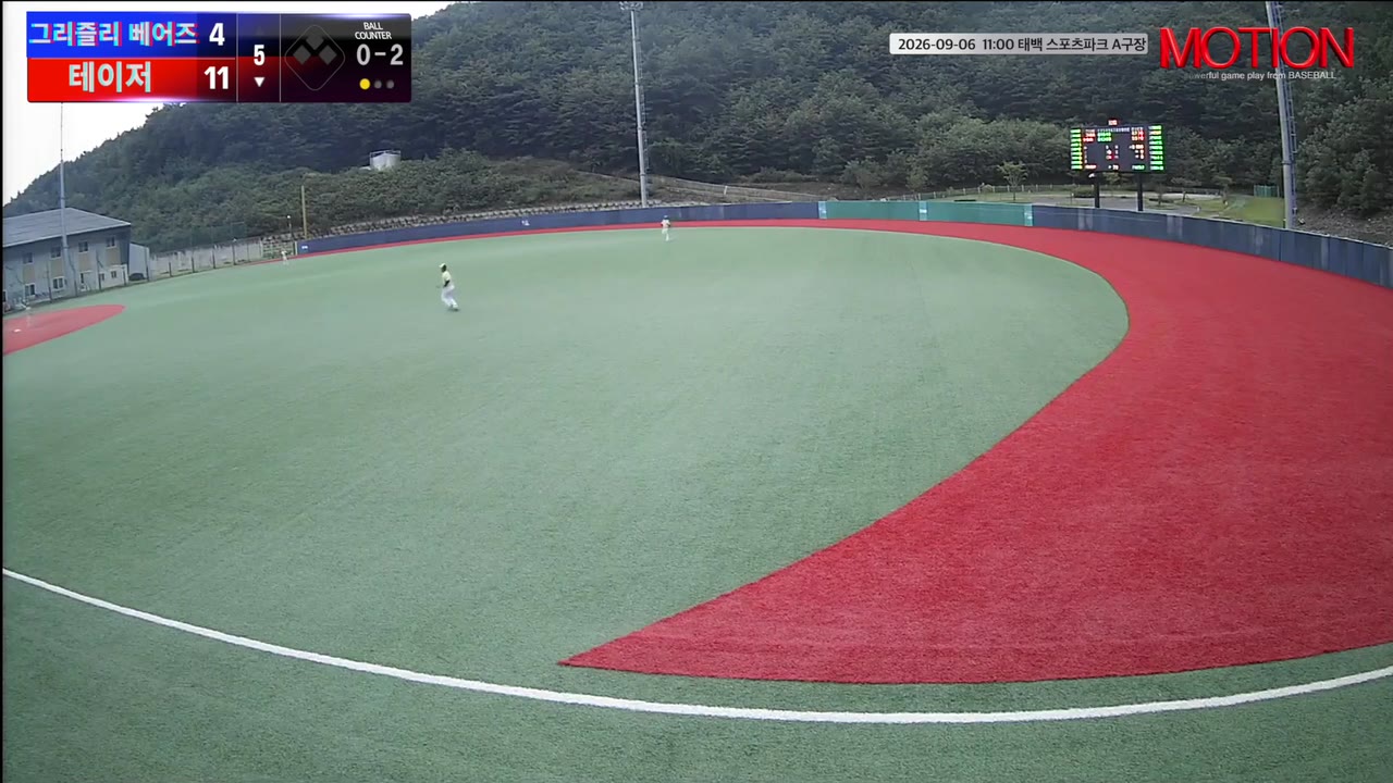 조민철B(52번, 테이저) 1루타 클립 | vs 그리즐리 베어즈 | 9/6 (태백 스포츠파크 A구장)