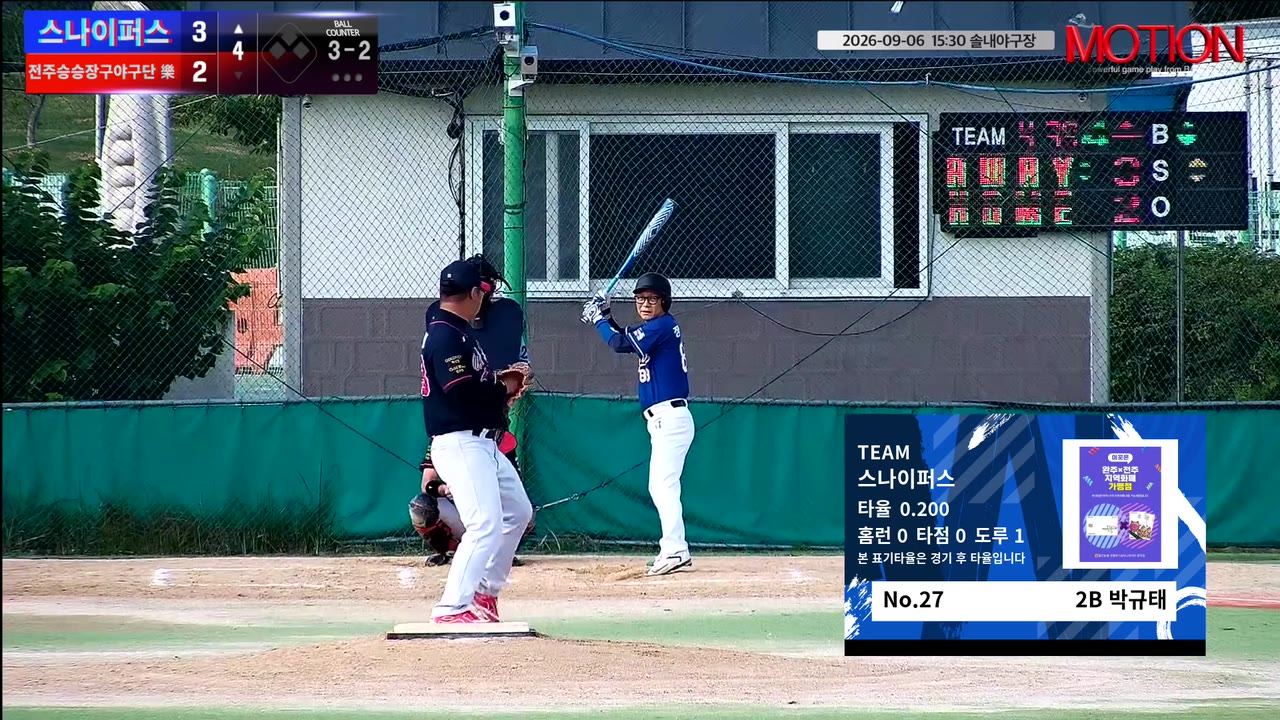 박규태(27번, 스나이퍼스) 실책 클립 | vs 전주승승장구야구단 樂 | 9/6 (솔내야구장)