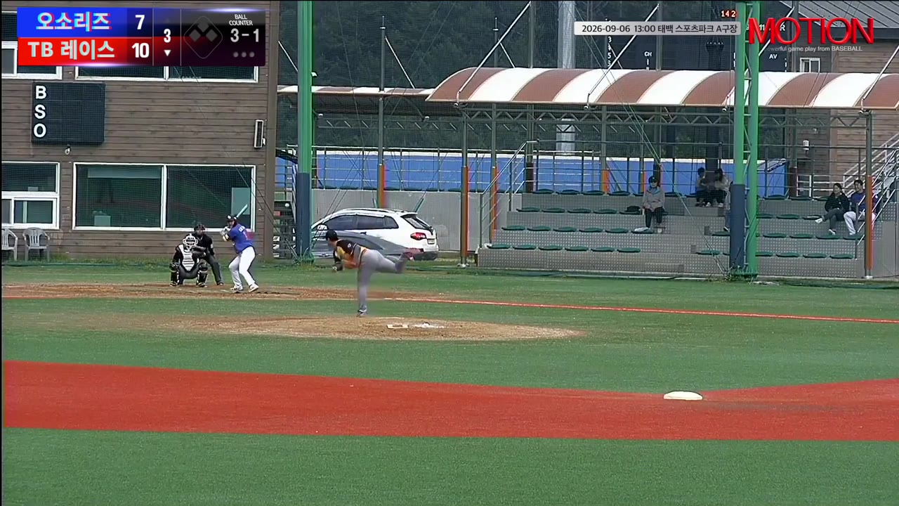 TB 레이스, 오소리즈 7득점 반격에도 18-8 승리
