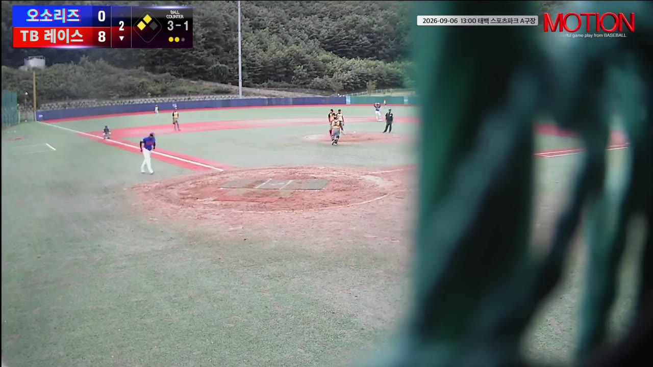 강덕호(10번, TB 레이스) 고의사구 클립 | vs 오소리즈 | 9/6 (태백 스포츠파크 A구장)