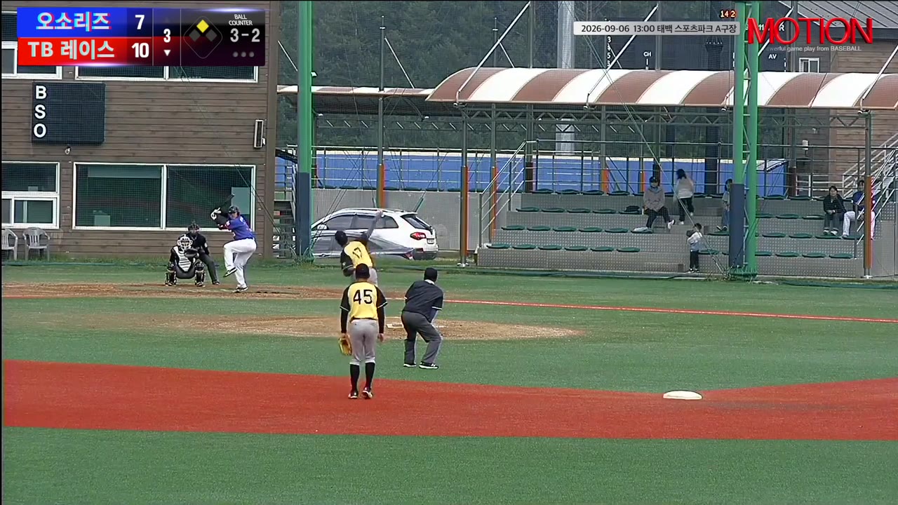 변근호(33번, TB 레이스) 볼넷 클립 | vs 오소리즈 | 9/6 (태백 스포츠파크 A구장)