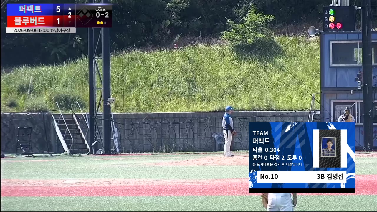 김병섭(10번, 퍼펙트) 실책 클립 | vs 블루버드 | 9/6 (해남야구장)