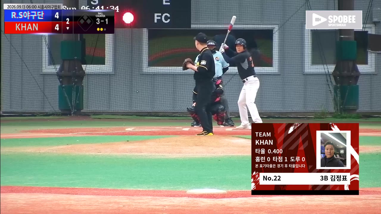 KHAN, 3회 말 5득점으로 흐름 뒤집고 R.S야구단에 12-8 승리