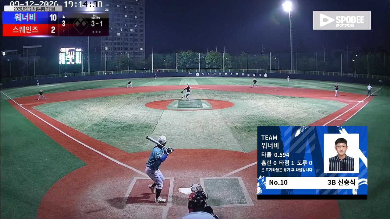 신충식(10번, 워너비) 볼넷 클립 | vs 스웨인즈 | 9/12 (소망야구장)