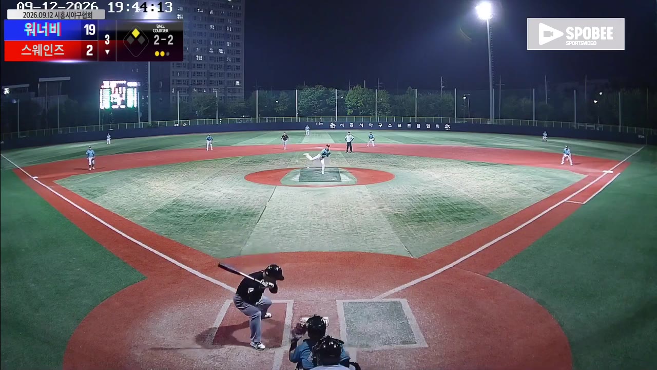 이경필(4번, 스웨인즈) 사구 클립 | vs 워너비 | 9/12 (소망야구장)