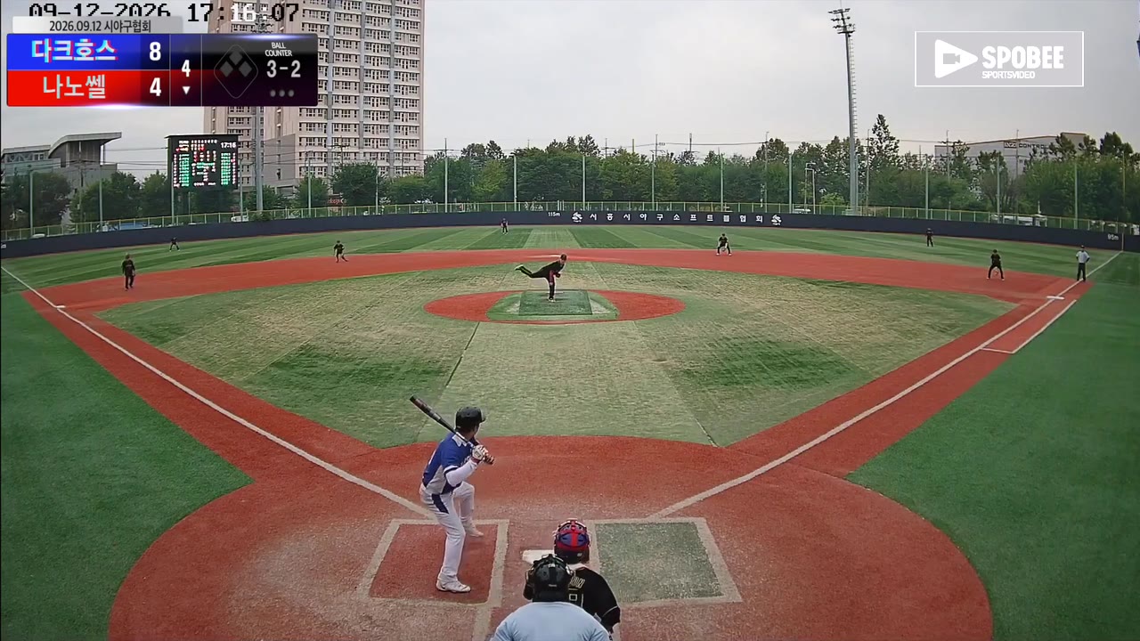 강명석(10번, 나노쎌) 볼넷 클립 | vs 다크호스 | 9/12 (소망야구장)
