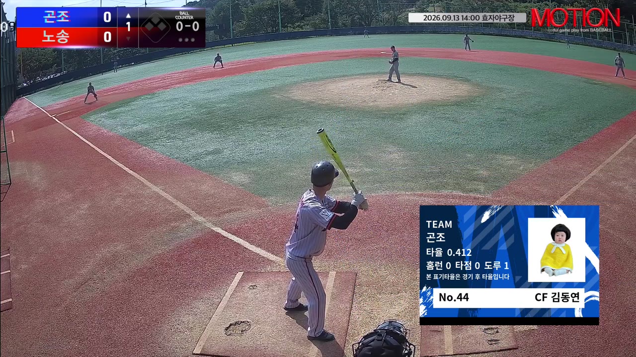 김동연(44번, 곤조) 플라이 클립 | vs 노송 | 9/13 (효자야구장)