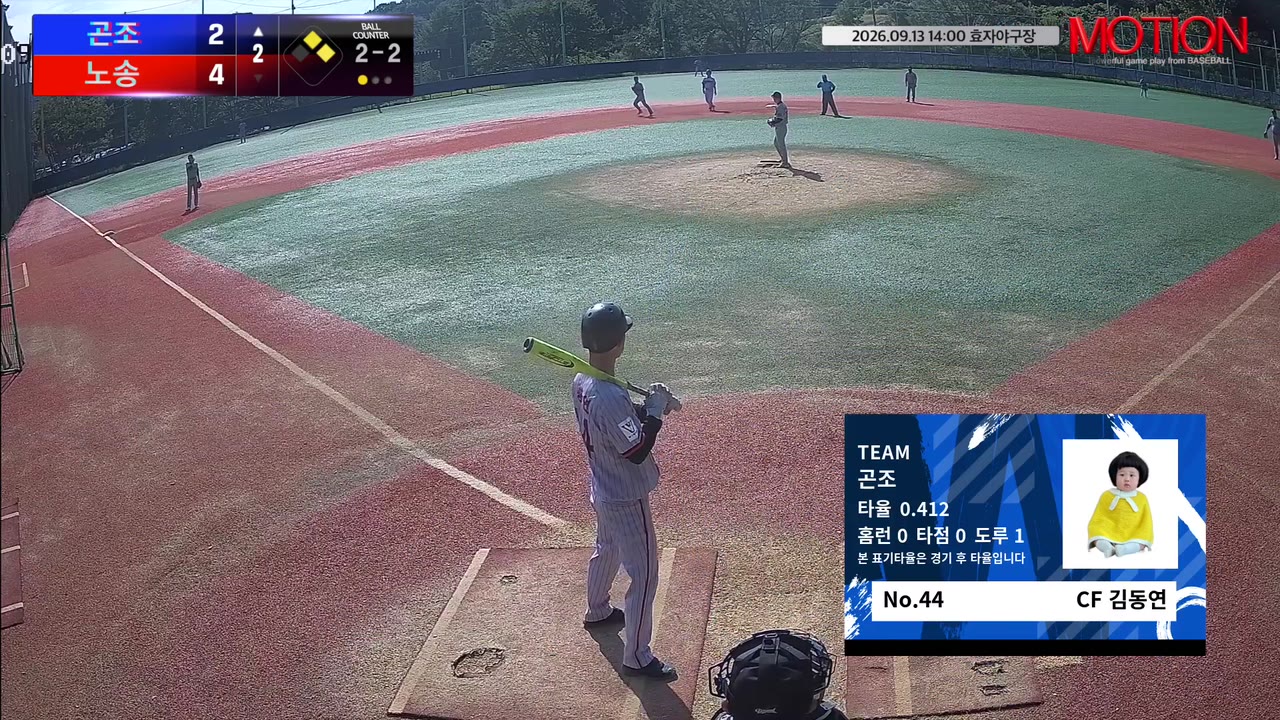 김동연(44번, 곤조) 1루타 클립 | vs 노송 | 9/13 (효자야구장)